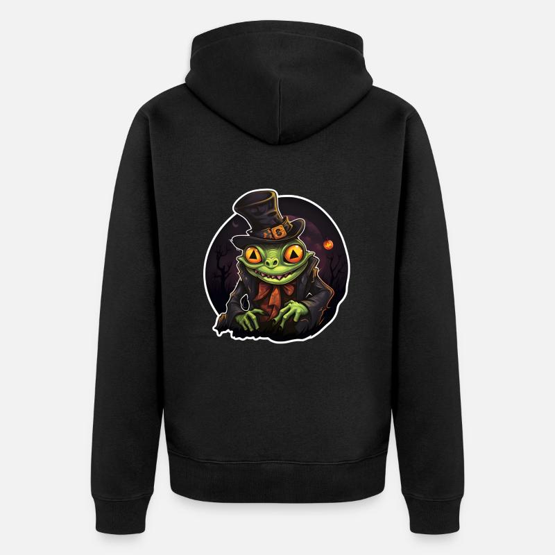 Grenouille d’Halloween - Veste à capuche bio Premium Unisexe - noir