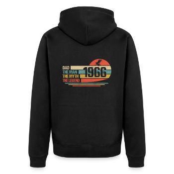 Meilleur Papa Du Monde Depuis 1966 Fête Des Pères - Veste à capuche bio Premium Unisexe - noir - Dos - Nico (187cm)