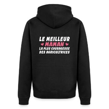 Le Meilleur Maman - Plus Courageuse Agricultrices - Veste à capuche bio Premium Unisexe - noir - Dos - Nico (187cm)