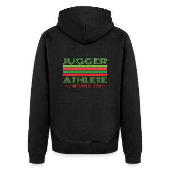 Jugger Christmas - Unisex Premium Bio Zip Hoodie - Schwarz - Hinten - Nico (187cm)
