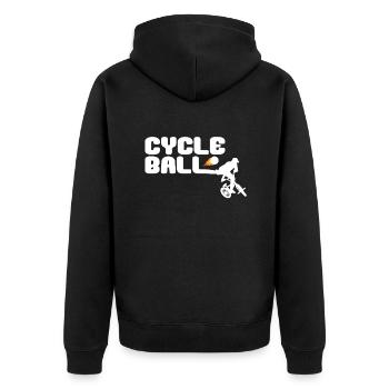 Cycle Ball Funny Cycle Ball - Unisex Premium Bio Zip Hoodie - Schwarz - Hinten - Nico (187cm)