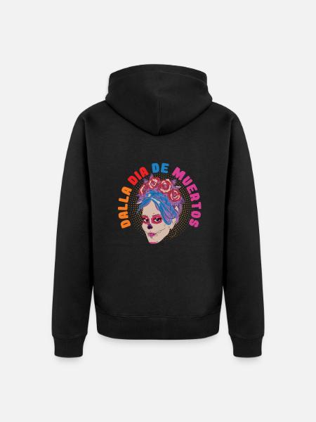 Dalla Dia De Muertos De Dødes Dag - Premium økologisk unisex-hættejakke - sort