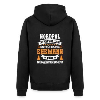 Pénitencier du pôle Nord Kidnapping mari pour Weinac - Veste à capuche bio Premium Unisexe - noir - Dos - Nico (187cm)
