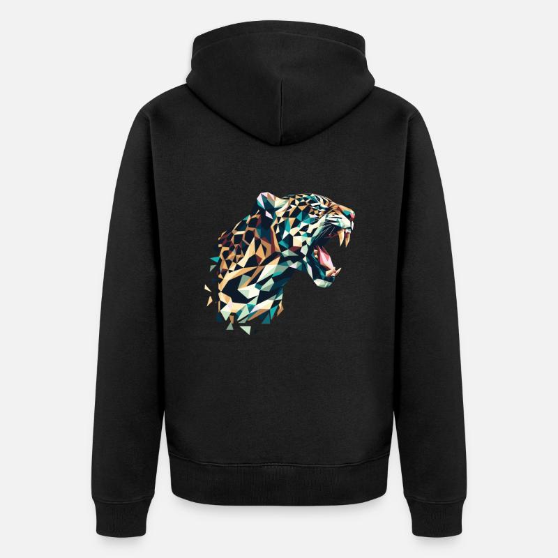 Polygone léopard - Veste à capuche bio Premium Unisexe - noir