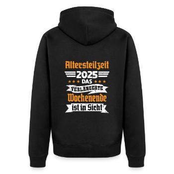 Retraite partielle 2025 Retraite amusante - Veste à capuche bio Premium Unisexe - noir - Dos - Nico (187cm)