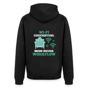 Lustige Sprüche Rentner Opa Pension - Unisex Premium Bio Zip Hoodie - Schwarz - Hinten - Nico (187cm)
