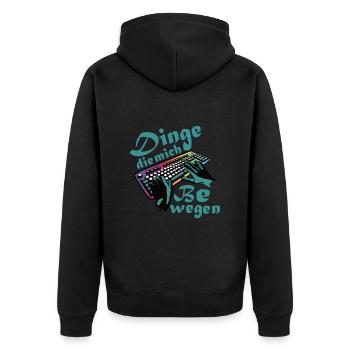 Dinge Die Mich Bewegen Lustig Gaming - Unisex Premium Bio Zip Hoodie - Schwarz - Hinten - Nico (187cm)