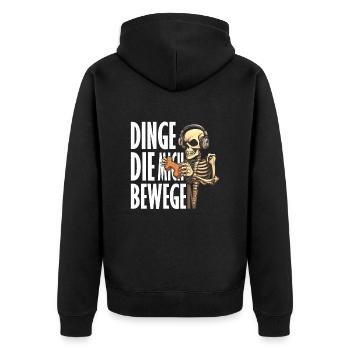 Lustige(r,s) Gaming WASD - Unisex Premium Organic Zip Hoodie - black - Back - Nico (187cm)