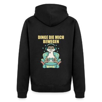 Lustiges Gamer Design Tastatur Perfektes Geschenk - Unisex Premium Bio Zip Hoodie - Schwarz - Hinten - Nico (187cm)
