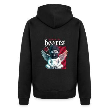 Reine de Cœur - Veste à capuche bio Premium Unisexe - noir - Dos - Nico (187cm)
