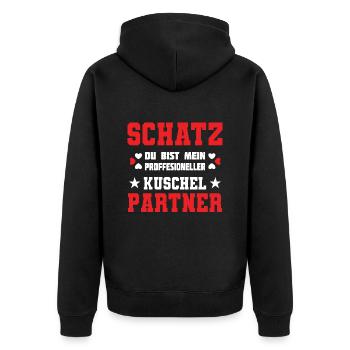 Câlin professionnel pour la Saint-Valentin - Veste à capuche bio Premium Unisexe - noir - Dos - Nico (187cm)