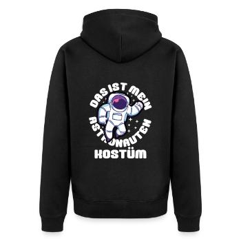 Das Ist Mein Astronauten Kostüm - Unisex Premium Bio Zip Hoodie - Schwarz - Hinten - Nico (187cm)