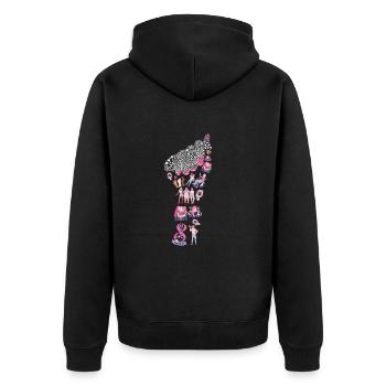 Women's Day Icon Hand - Unisex Premium Organic Zip Hoodie - black - Back - Nico (187cm)