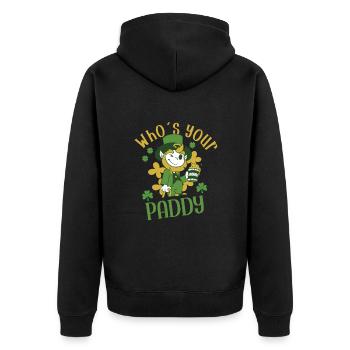 Qui est votre Paddy St. Patricks Day - Veste à capuche bio Premium Unisexe - noir - Dos - Nico (187cm)