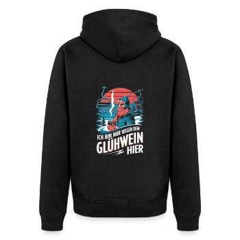 Lustiges Apres Ski - Unisex Premium Bio Zip Hoodie - Schwarz - Hinten - Nico (187cm)