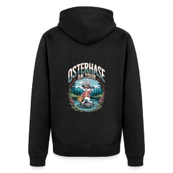 Easter Bunny On Tour 2025 - Unisex Premium Organic Zip Hoodie - black - Back - Nico (187cm)