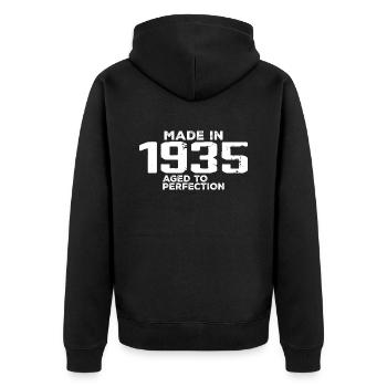 Vintage 1935 Cadeau Anniversaire 1935 Rétro - Veste à capuche bio Premium Unisexe - noir - Dos - Nico (187cm)