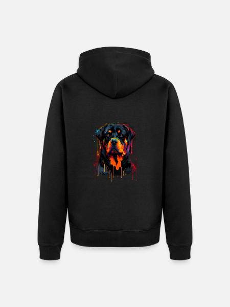 Rottweiler - Hundeliebhaber - Hundebesitzer - Unisex Premium Bio Zip Hoodie - Schwarz