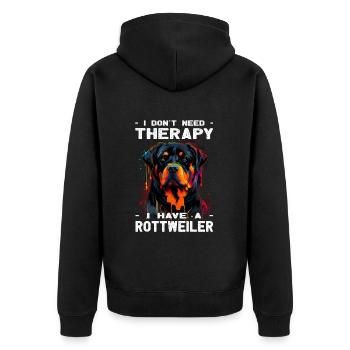 Rottweiler - Hundeliebhaber - Hundebesitzer - Unisex Premium Bio Zip Hoodie - Schwarz - Hinten - Nico (187cm)