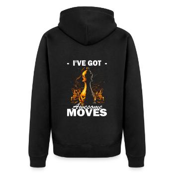 Chess - Chess player - Unisex Premium Organic Zip Hoodie - black - Back - Nico (187cm)