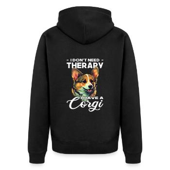 Corgi - Amoureux des chiens - Propriétaires de chiens - Veste à capuche bio Premium Unisexe - noir - Dos - Nico (187cm)