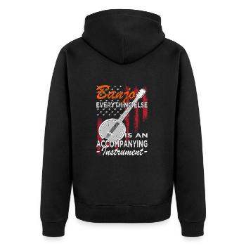Banjo Guitar - Banjo Player - Veste à capuche bio Premium Unisexe - noir - Dos - Nico (187cm)