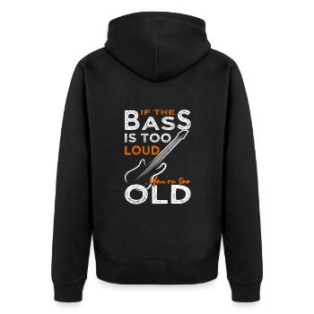Bassspieler - Gitarre - Gitarrist - Unisex Premium Bio Zip Hoodie - Schwarz - Hinten - Nico (187cm)