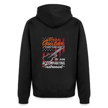 Bassspieler - Gitarre - Gitarrist - Unisex Premium Bio Zip Hoodie - Schwarz - Hinten - Nico (187cm)