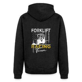 Forklift Racing Team - Forklift Driver - Unisex Premium Organic Zip Hoodie - black - Back - Nico (187cm)