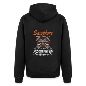 Saxophone - Saxophone Player Orchestra - Unisex Premium Organic Zip Hoodie - black - Back - Nico (187cm)
