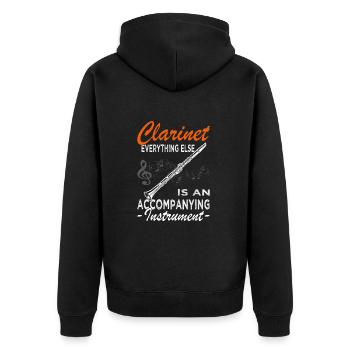 Klarinette - Klarinettist - Orchester - Unisex Premium Bio Zip Hoodie - Schwarz - Hinten - Nico (187cm)