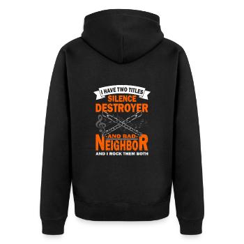 Flute - Flute Player Music Lovers - Unisex Premium Organic Zip Hoodie - black - Back - Nico (187cm)