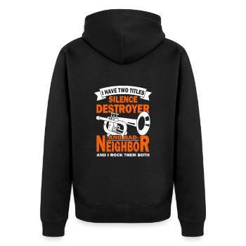 Trumpet - Trumpeter - Trumpet player Orchesta - Unisex Premium Organic Zip Hoodie - black - Back - Nico (187cm)