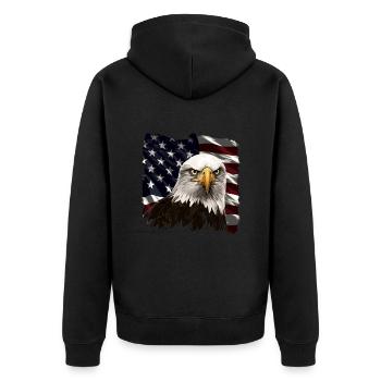 Patriotic USA Eagle | Joyeux 4 juillet - Veste à capuche bio Premium Unisexe - noir - Dos - Nico (187cm)