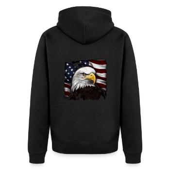 Patriotic USA Eagle | Joyeux 4 juillet - Veste à capuche bio Premium Unisexe - noir - Dos - Nico (187cm)