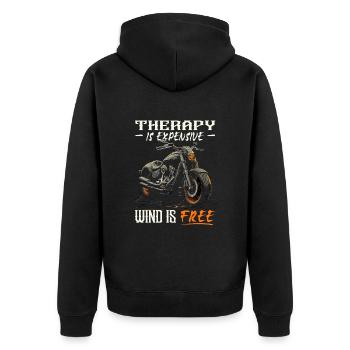 Motorrad | Motorradfahrer & Biker Spüche - Unisex Premium Bio Zip Hoodie - Schwarz - Hinten - Nico (187cm)