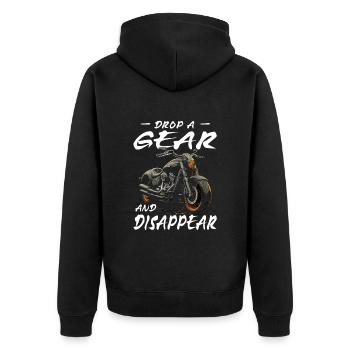 Motorrad | Motorradfahrer & Biker Spüche - Unisex Premium Bio Zip Hoodie - Schwarz - Hinten - Nico (187cm)