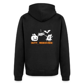 Igitt! Menschen! Halloween Fan Gruselig Kostüm - Unisex Premium Bio Zip Hoodie - Schwarz - Hinten - Nico (187cm)