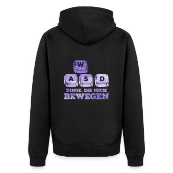 Gaming Tastatur Dinge, die mich Bewegen WASD - Unisex Premium Bio Zip Hoodie - Schwarz - Hinten - Nico (187cm)