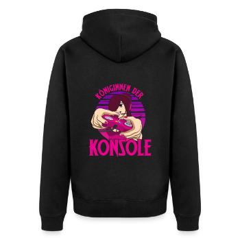 Königinnen der Konsole Zocken Frauen Video Spiel - Unisex Premium Bio Zip Hoodie - Schwarz - Hinten - Nico (187cm)