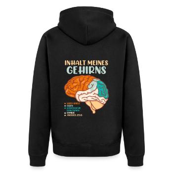 Video Spieler Inhalt meines Gehirns Videospiele - Unisex Premium Bio Zip Hoodie - Schwarz - Hinten - Nico (187cm)