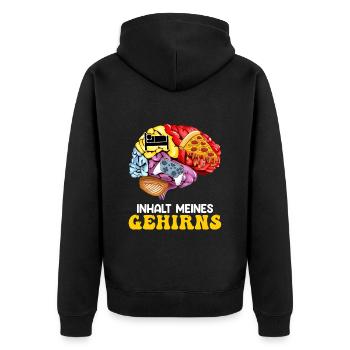 Video Spieler Inhalt meines Gehirns Videospiele - Unisex Premium Bio Zip Hoodie - Schwarz - Hinten - Nico (187cm)