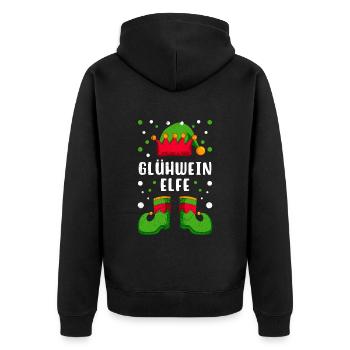 Glühwein Elfe Weihnachtsmarkt Glühweinstand - Unisex Premium Bio Zip Hoodie - Schwarz - Hinten - Nico (187cm)