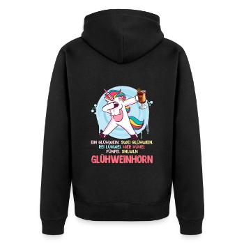 Weihnachtszeit Glühweinhorn Glühweintopf Frauen - Unisex Premium Bio Zip Hoodie - Schwarz - Hinten - Nico (187cm)