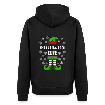 Glühwein Elfe Weihnachtsmarkt Glühweinstand - Unisex Premium Bio Zip Hoodie - Schwarz - Hinten - Nico (187cm)