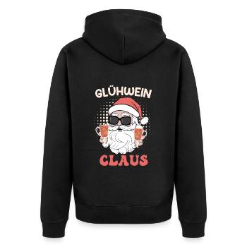 Glühwein Claus Weihnachtsmann Cool Weihnachten - Unisex Premium Bio Zip Hoodie - Schwarz - Hinten - Nico (187cm)