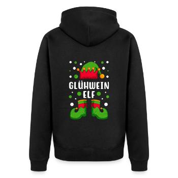 Glühwein Elfe Weihnachtsmarkt Glühweinstand - Unisex Premium Bio Zip Hoodie - Schwarz - Hinten - Nico (187cm)