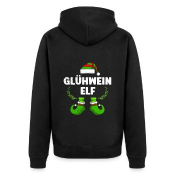 Glühwein Elfe Weihnachtsmarkt Glühweinstand - Unisex Premium Bio Zip Hoodie - Schwarz - Hinten - Nico (187cm)