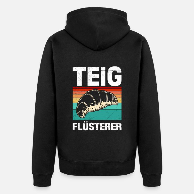 Teigflüsterer Backliebhaber Backen Backstube - Unisex Premium Bio Zip Hoodie - Schwarz