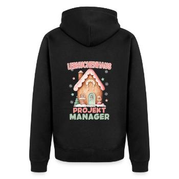 Architekt Köstlicher Essbarer Häuser Weihnacht - Unisex Premium Bio Zip Hoodie - Schwarz - Hinten - Nico (187cm)